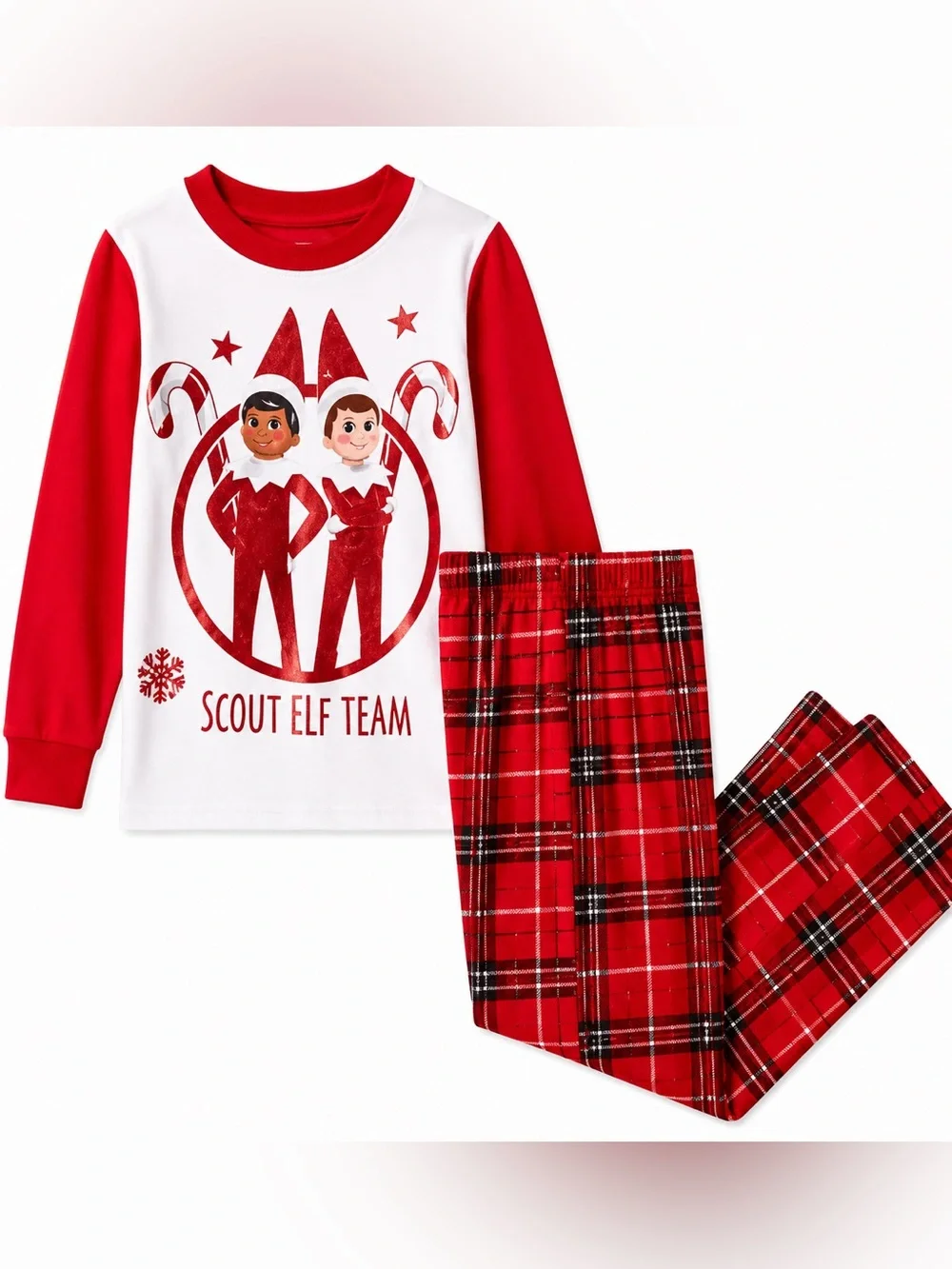 Christmas Pajama Bundle Youth M 8/10 Elf Reindeer Snowman 3 Mix and Match Sets